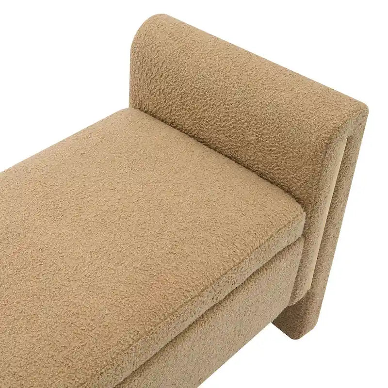 Upholstered Storage Bench with Arms, Large Foot Rest Stool for Bedroom & Living Room