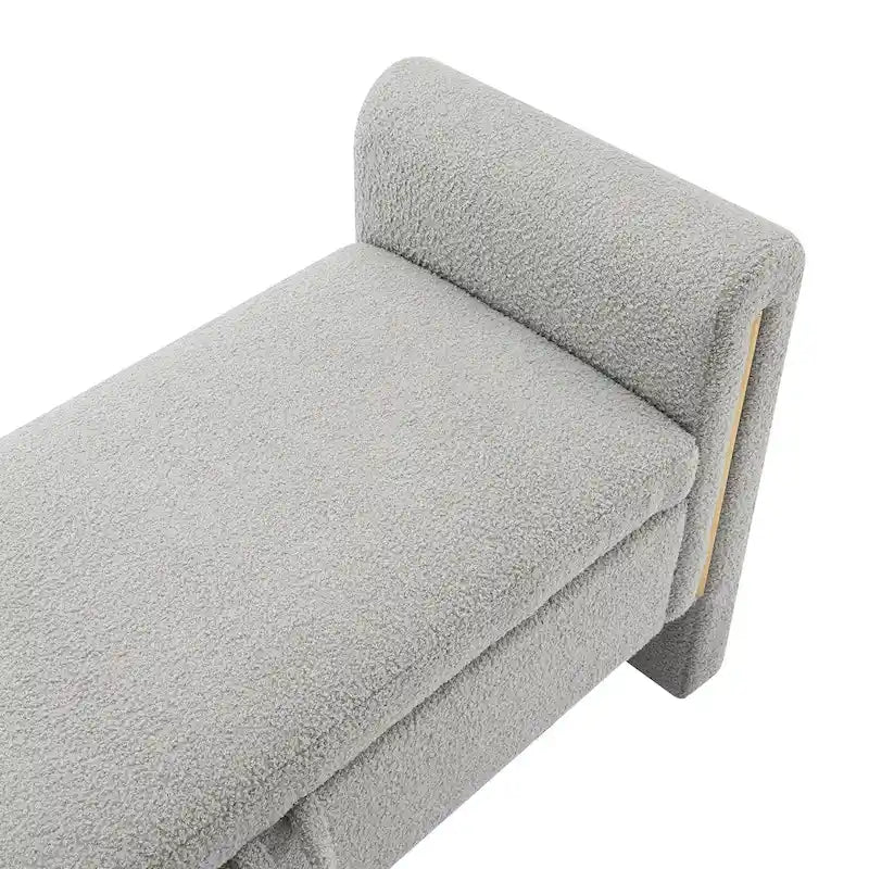 Upholstered Storage Bench with Arms, Large Foot Rest Stool for Bedroom & Living Room