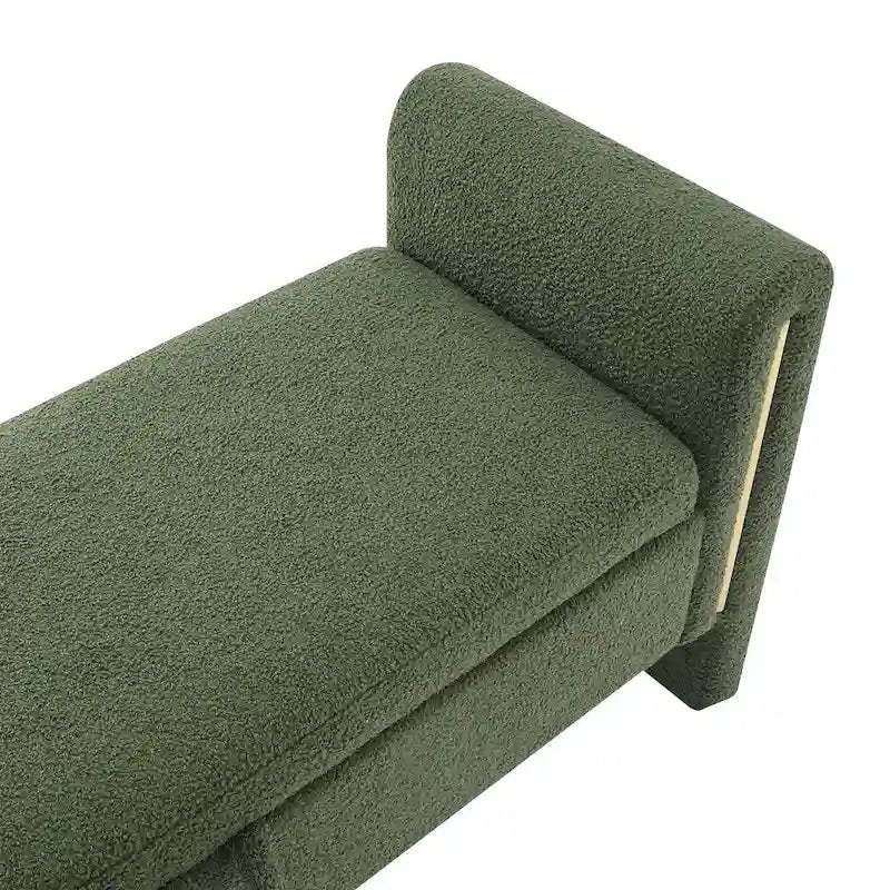 Upholstered Storage Bench with Arms, Large Foot Rest Stool for Bedroom & Living Room