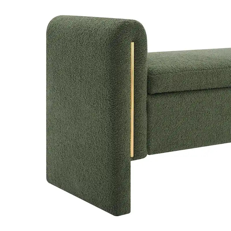 Upholstered Storage Bench with Arms, Large Foot Rest Stool for Bedroom & Living Room