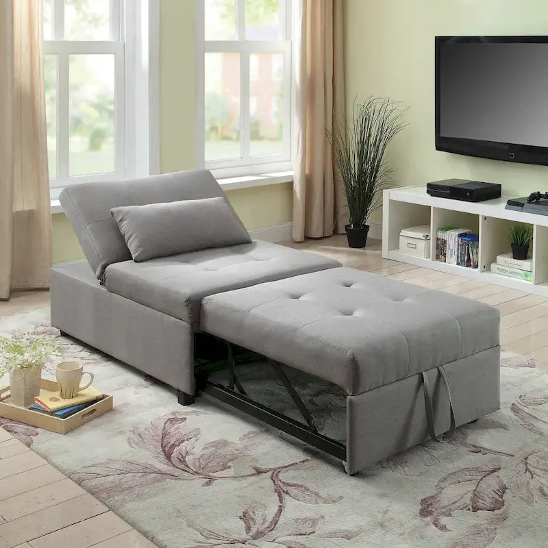 Contemporary Fabric Convertible Tufted Futon Chair