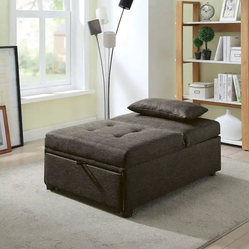 Contemporary Fabric Convertible Tufted Futon Chair