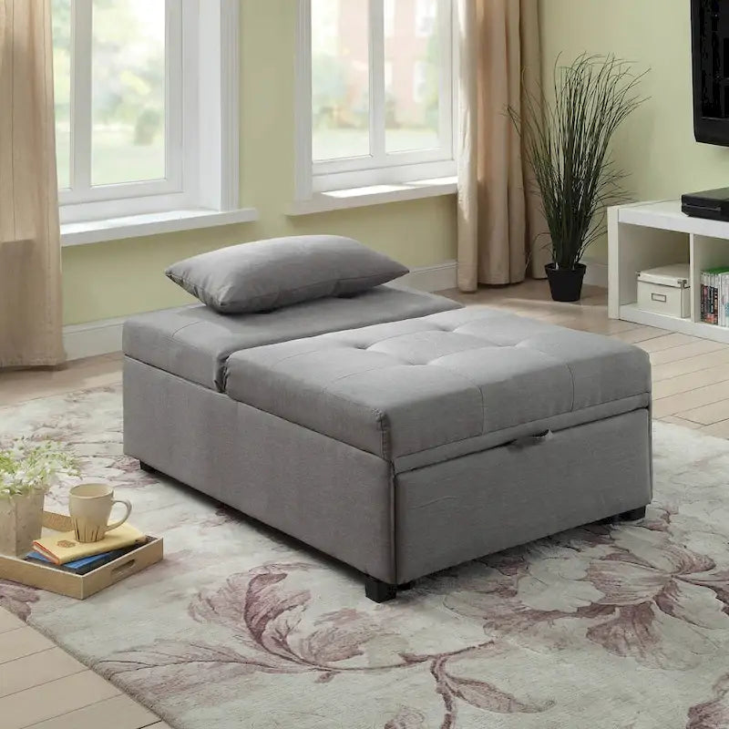 Contemporary Fabric Convertible Tufted Futon Chair
