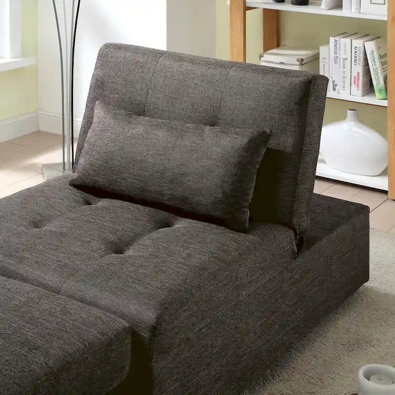 Contemporary Fabric Convertible Tufted Futon Chair