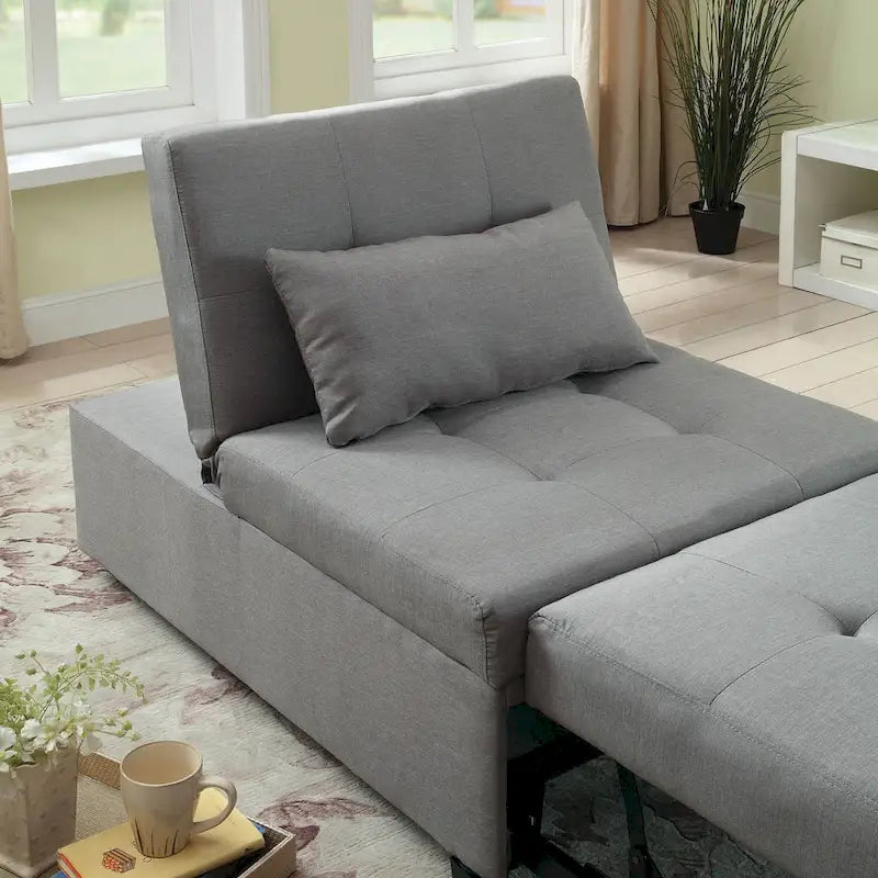 Contemporary Fabric Convertible Tufted Futon Chair