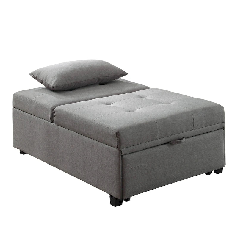 Contemporary Fabric Convertible Tufted Futon Chair