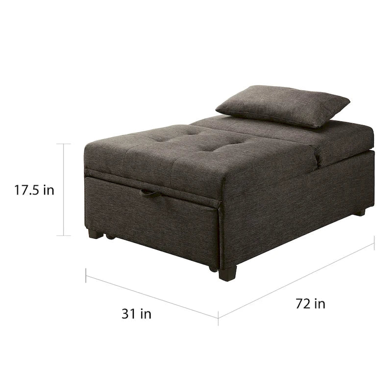 Contemporary Fabric Convertible Tufted Futon Chair