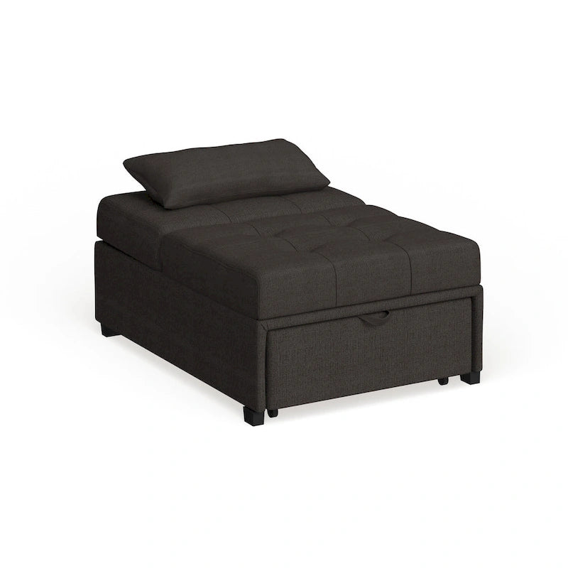 Contemporary Fabric Convertible Tufted Futon Chair
