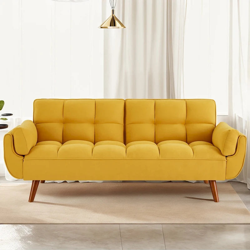 Sofa Bed, Convertible Sleeper Couch with Pillows, Foldable Loveseat Furniture for Living Room