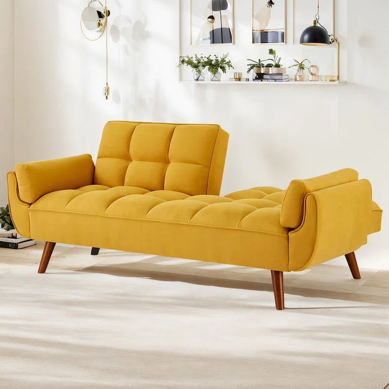 Sofa Bed, Convertible Sleeper Couch with Pillows, Foldable Loveseat Furniture for Living Room