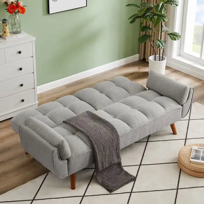 Sofa Bed, Convertible Sleeper Couch with Pillows, Foldable Loveseat Furniture for Living Room
