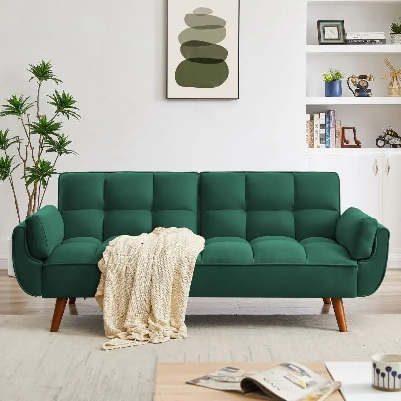 Sofa Bed, Convertible Sleeper Couch with Pillows, Foldable Loveseat Furniture for Living Room