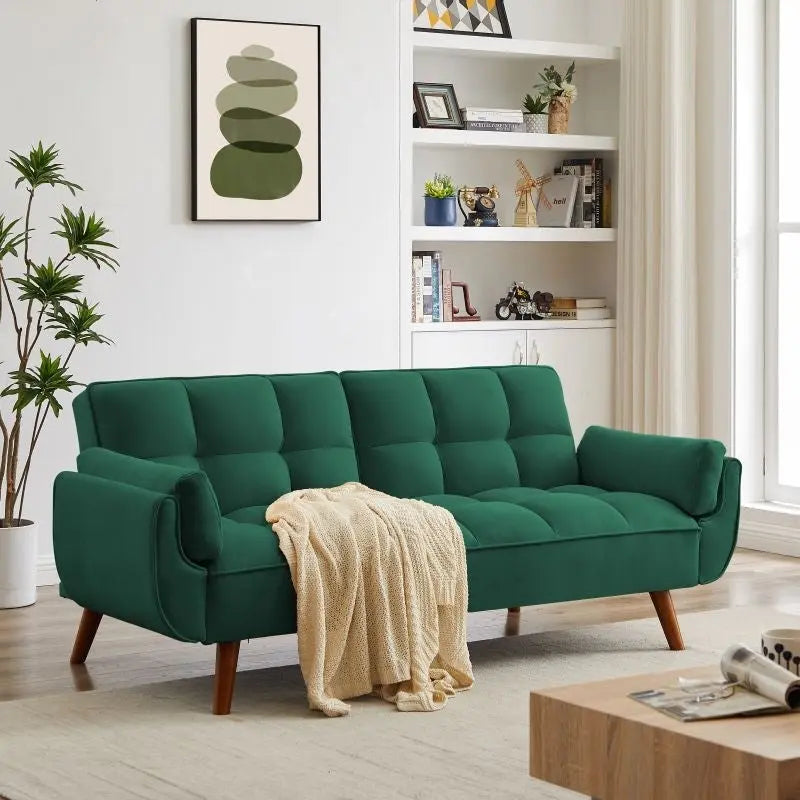Sofa Bed, Convertible Sleeper Couch with Pillows, Foldable Loveseat Furniture for Living Room