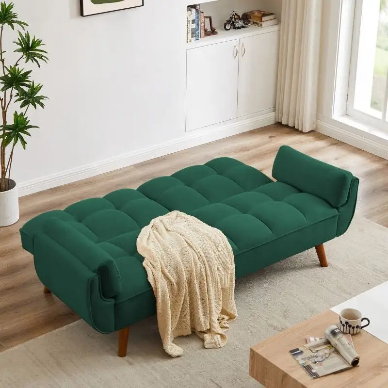 Sofa Bed, Convertible Sleeper Couch with Pillows, Foldable Loveseat Furniture for Living Room