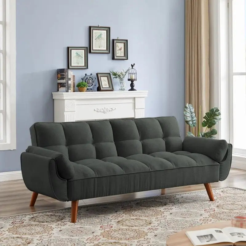 Sofa Bed, Convertible Sleeper Couch with Pillows, Foldable Loveseat Furniture for Living Room