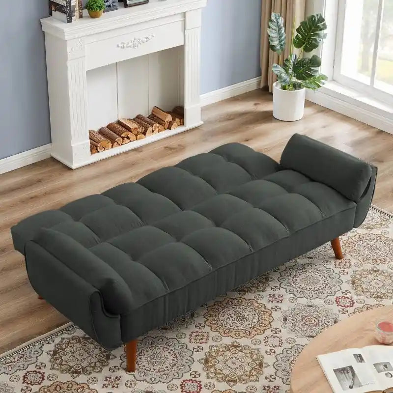Sofa Bed, Convertible Sleeper Couch with Pillows, Foldable Loveseat Furniture for Living Room