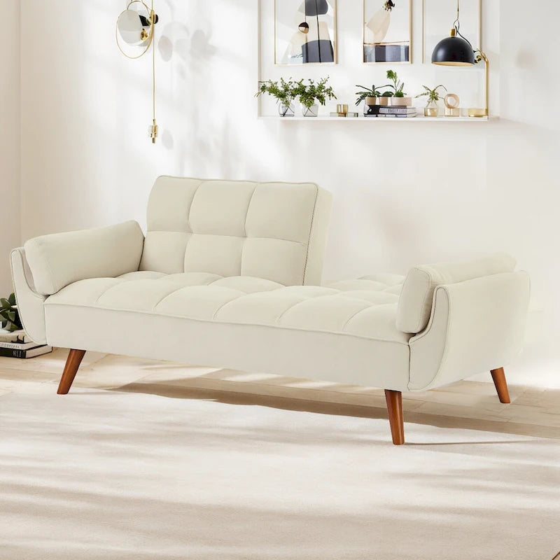 Sofa Bed, Convertible Sleeper Couch with Pillows, Foldable Loveseat Furniture for Living Room