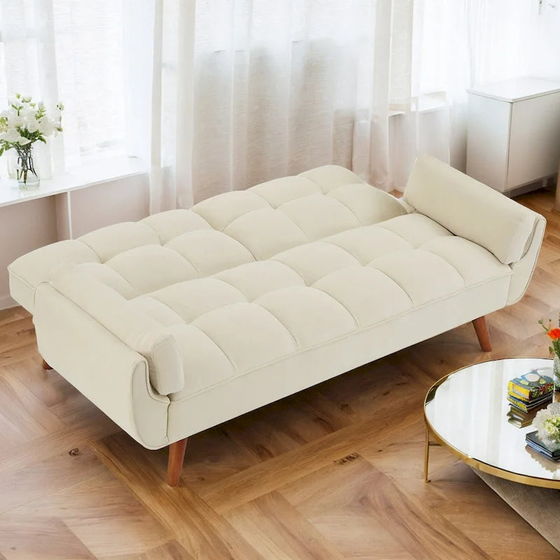 Sofa Bed, Convertible Sleeper Couch with Pillows, Foldable Loveseat Furniture for Living Room