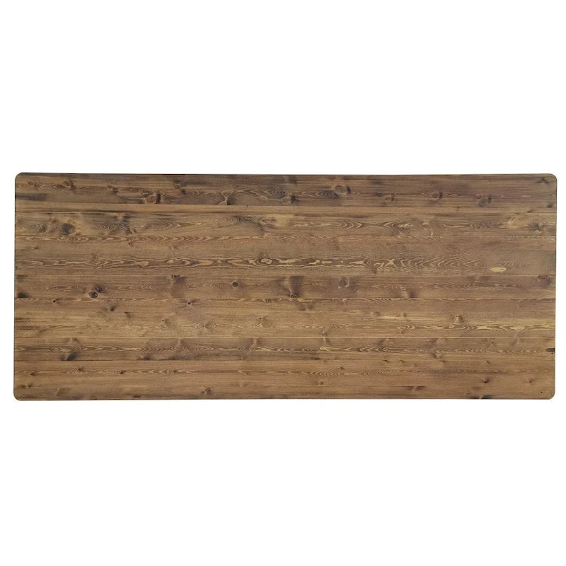 8' x 40 Rectangular Solid Pine Folding Dining Table