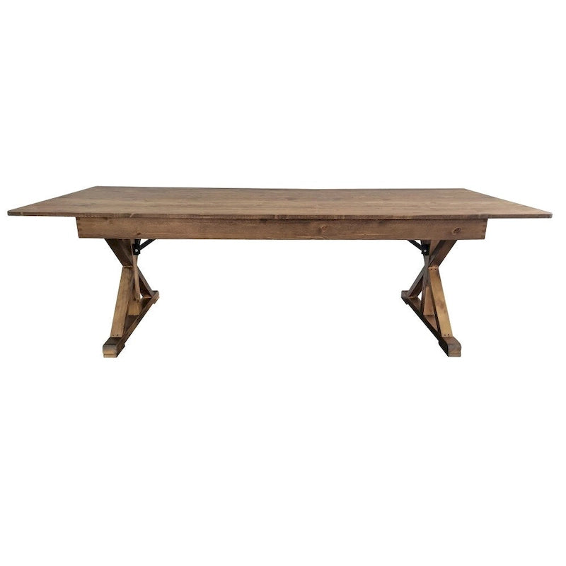 8' x 40 Rectangular Solid Pine Folding Dining Table