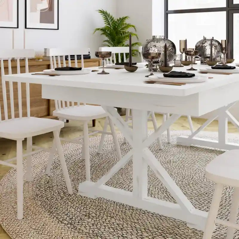 8' x 40 Rectangular Solid Pine Folding Dining Table