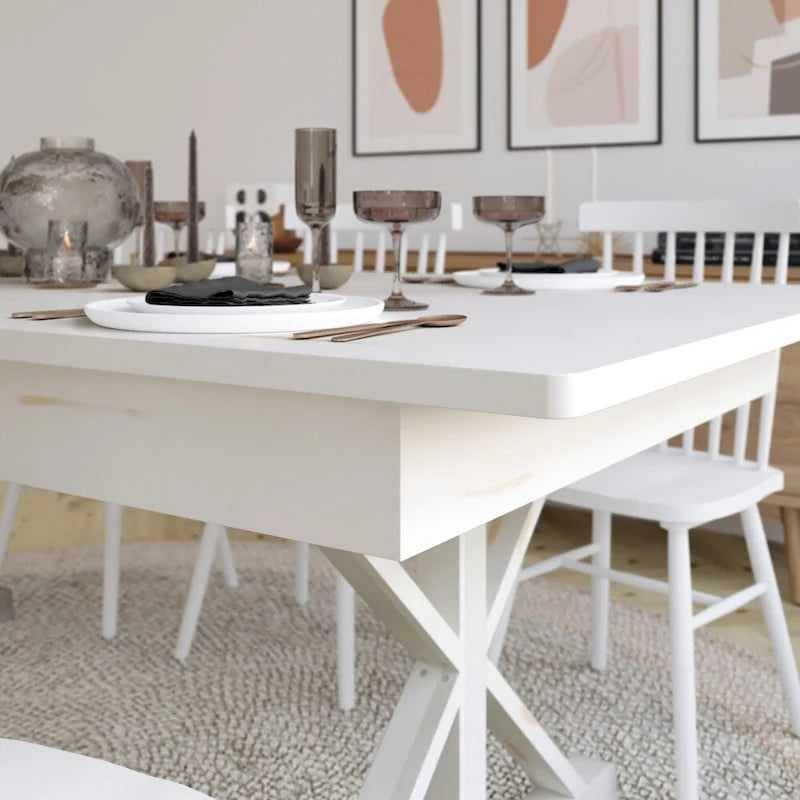 8' x 40 Rectangular Solid Pine Folding Dining Table