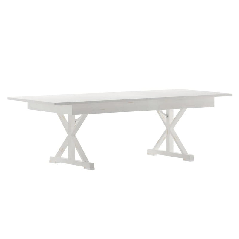 8' x 40 Rectangular Solid Pine Folding Dining Table