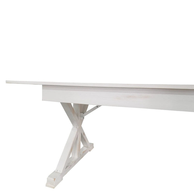 8' x 40 Rectangular Solid Pine Folding Dining Table