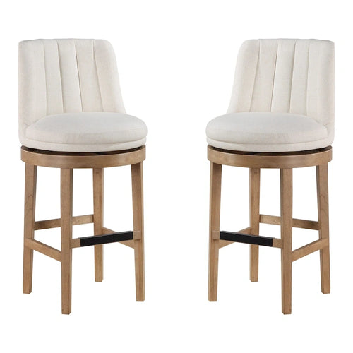 2-Pack Upholstered Swivel Barstool