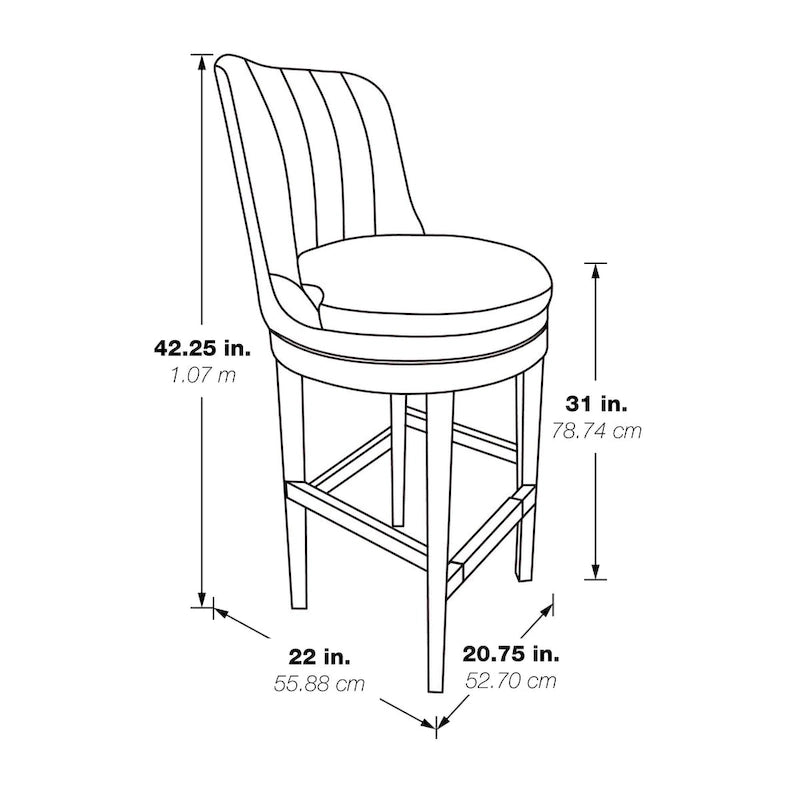 2-Pack Upholstered Swivel Barstool