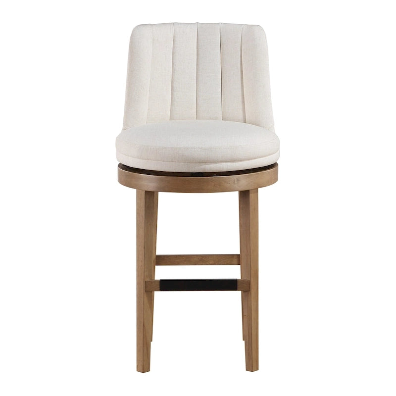 2-Pack Upholstered Swivel Barstool