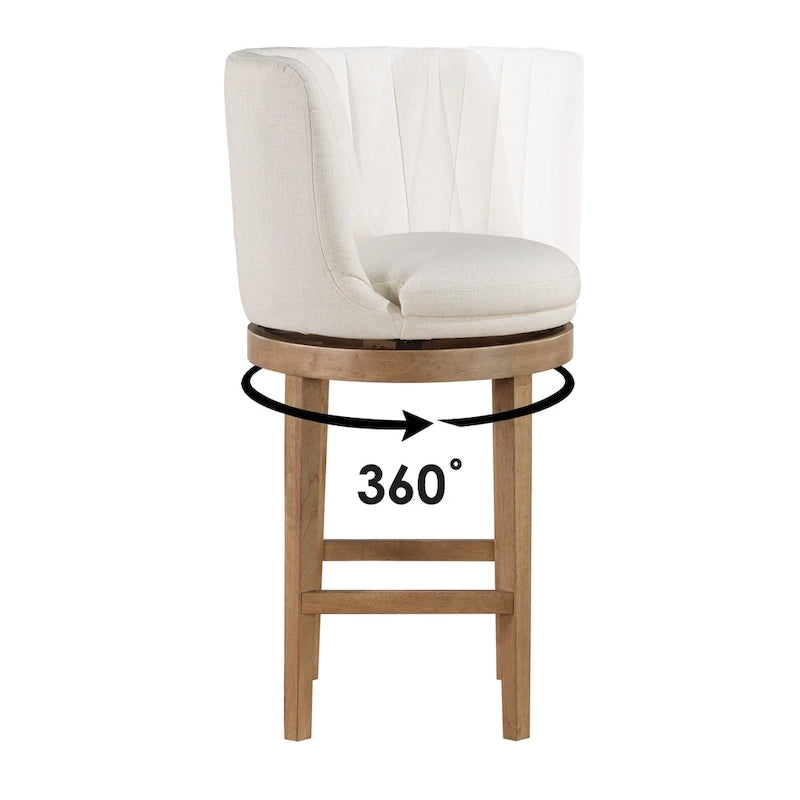 2-Pack Upholstered Swivel Barstool
