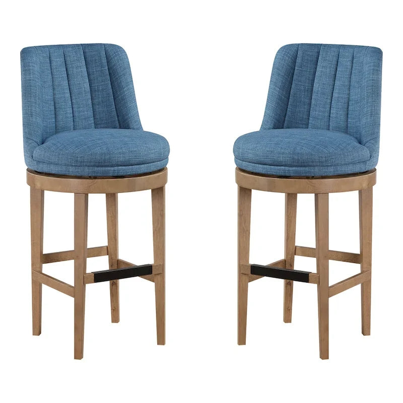 2-Pack Upholstered Swivel Barstool