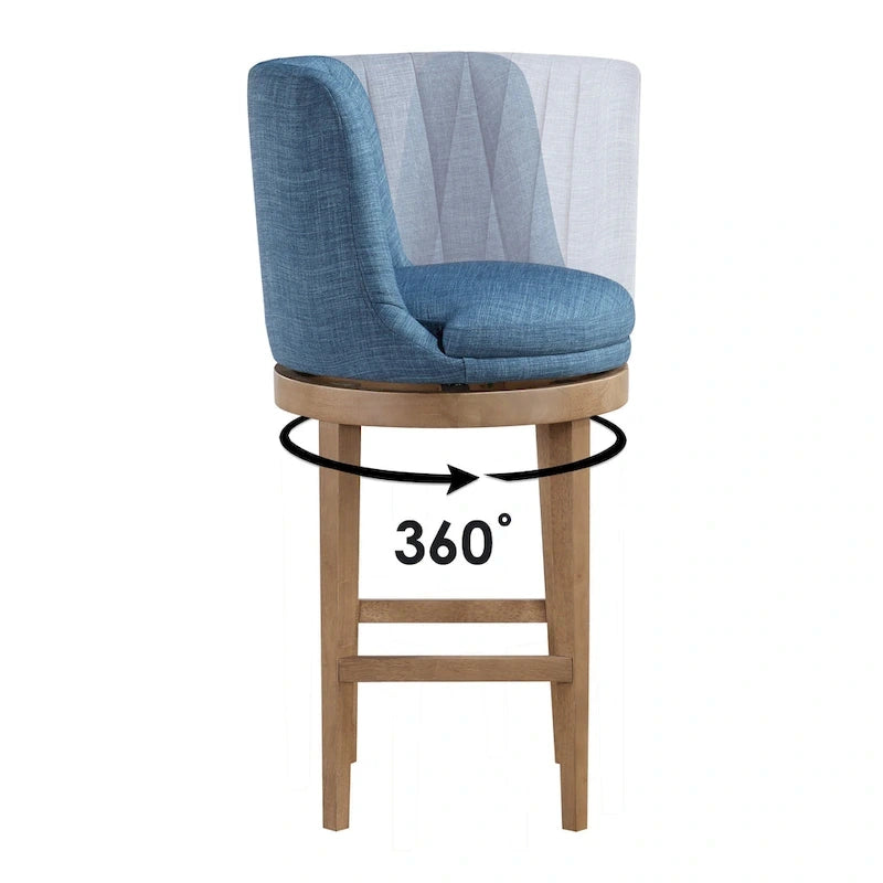 2-Pack Upholstered Swivel Barstool