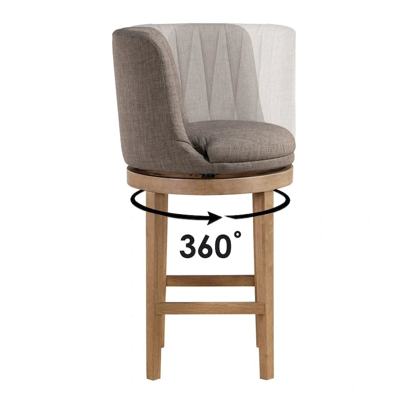 2-Pack Upholstered Swivel Barstool