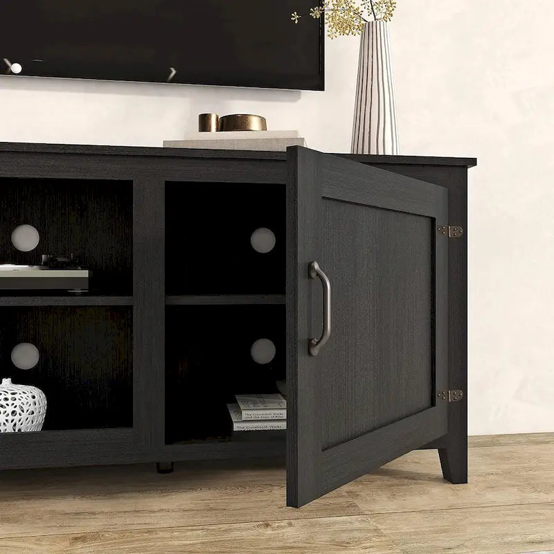 70 Inch TV Stand with Open Storage and Doors
