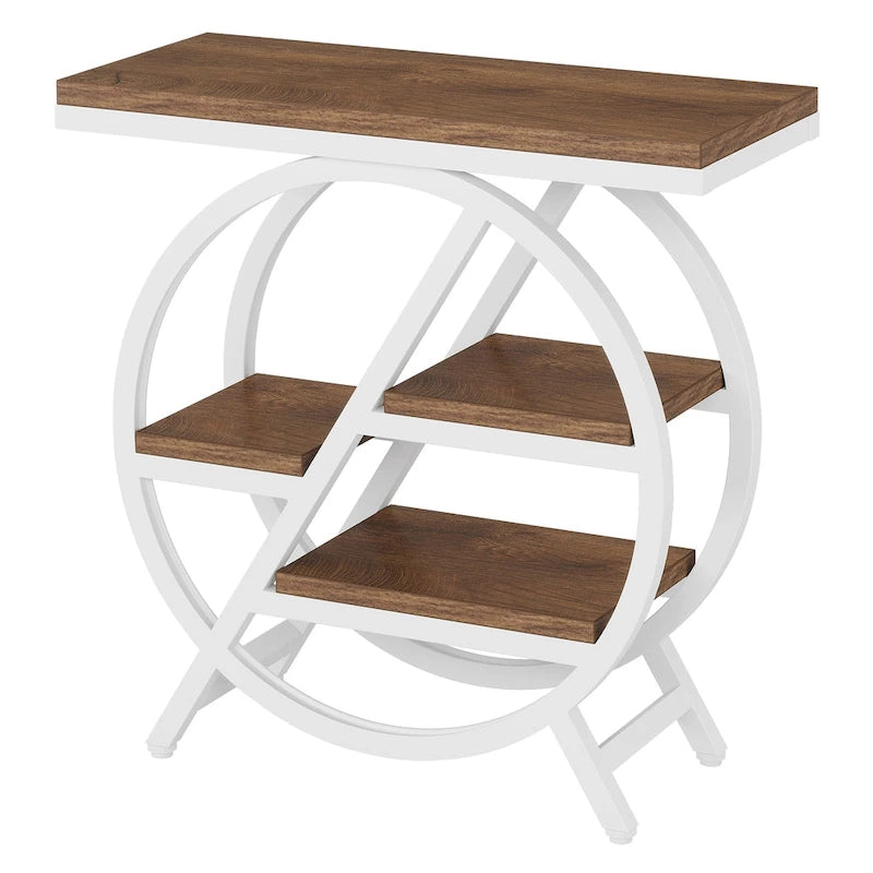 3-Tier End Table with Storage Shelves