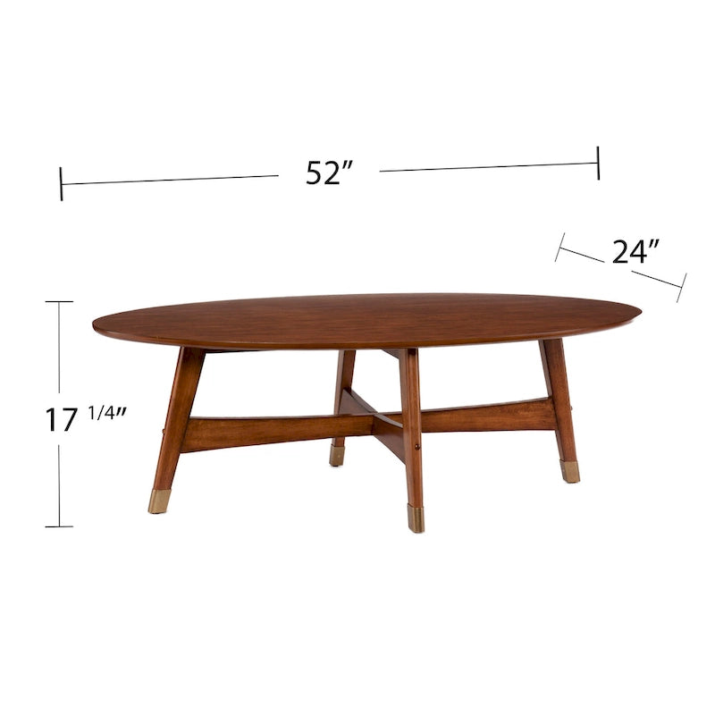 Mid Century Modern Oval Wood Coffee Table