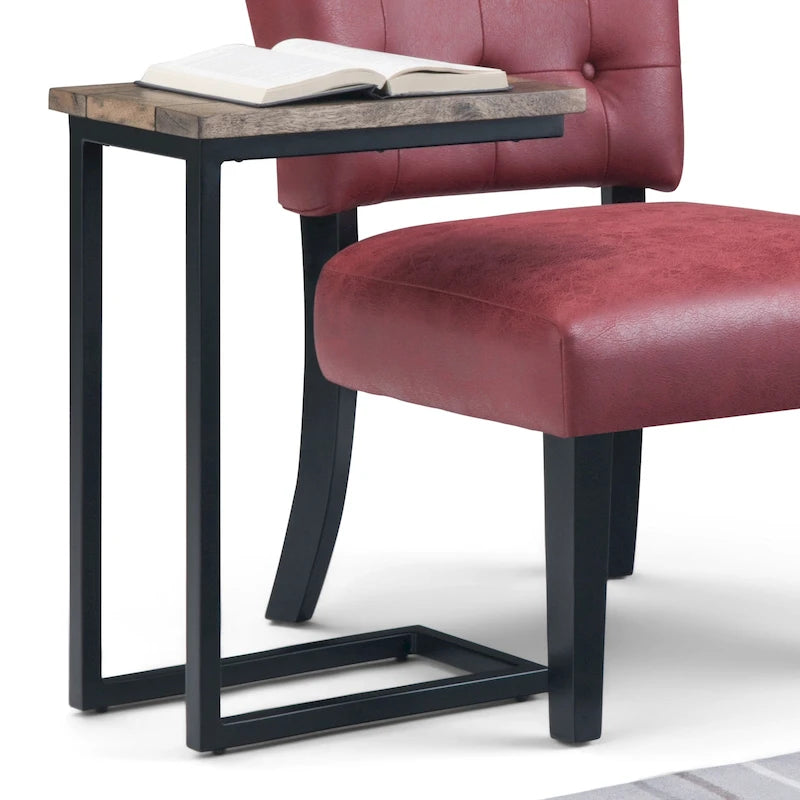 18-Inch Wide Solid Metal Industrial C Side Table - 18 W x 10 D x 24 H