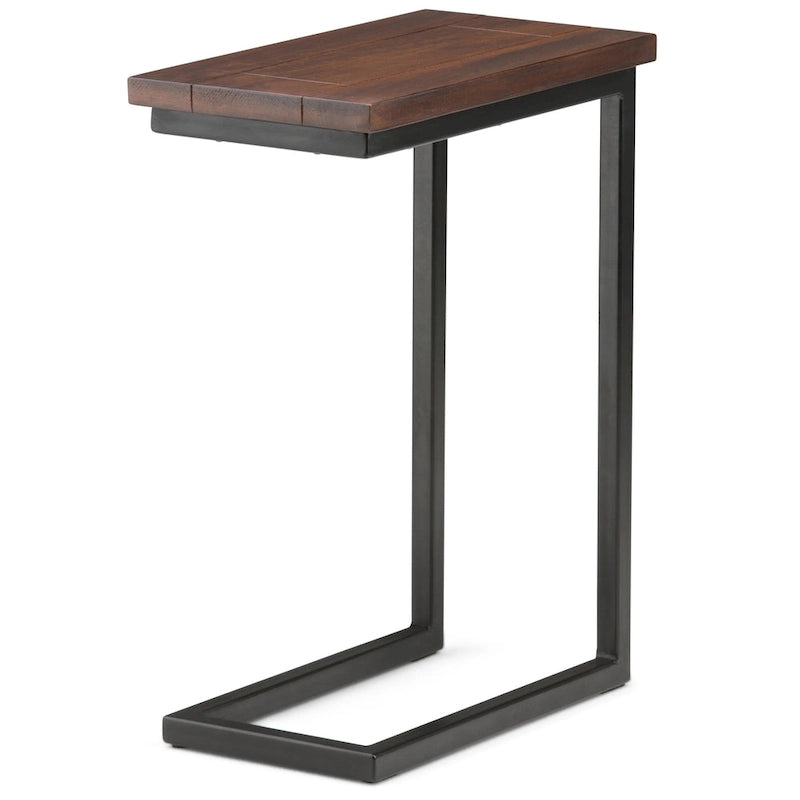 18-Inch Wide Solid Metal Industrial C Side Table - 18 W x 10 D x 24 H