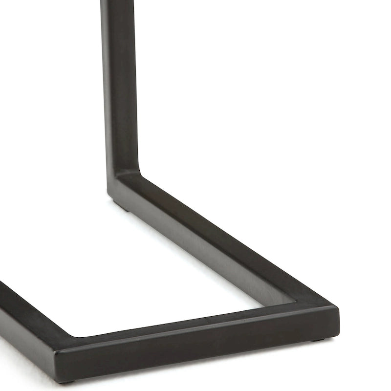 18-Inch Wide Solid Metal Industrial C Side Table - 18 W x 10 D x 24 H