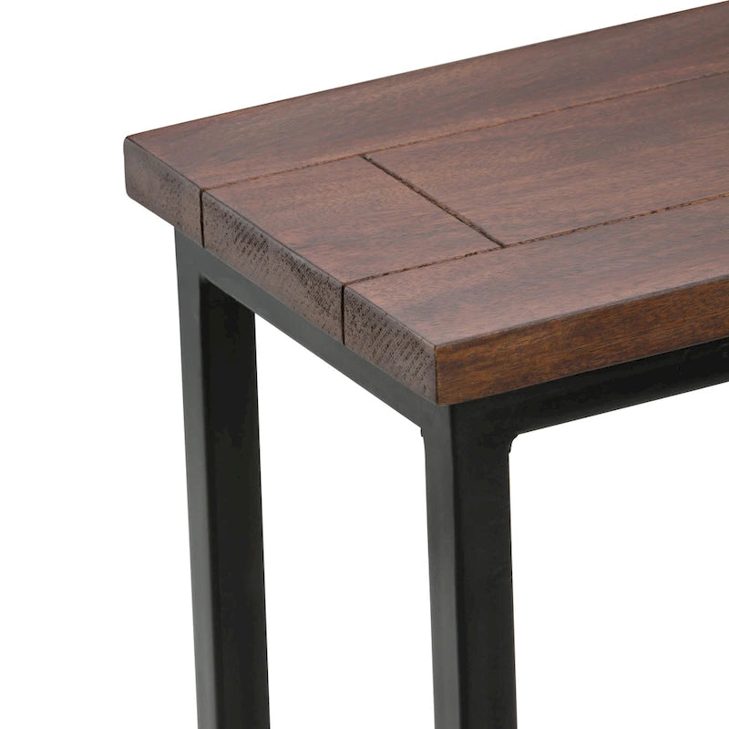 18-Inch Wide Solid Metal Industrial C Side Table - 18 W x 10 D x 24 H
