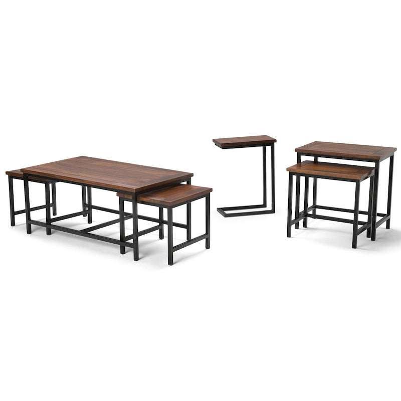 18-Inch Wide Solid Metal Industrial C Side Table - 18 W x 10 D x 24 H