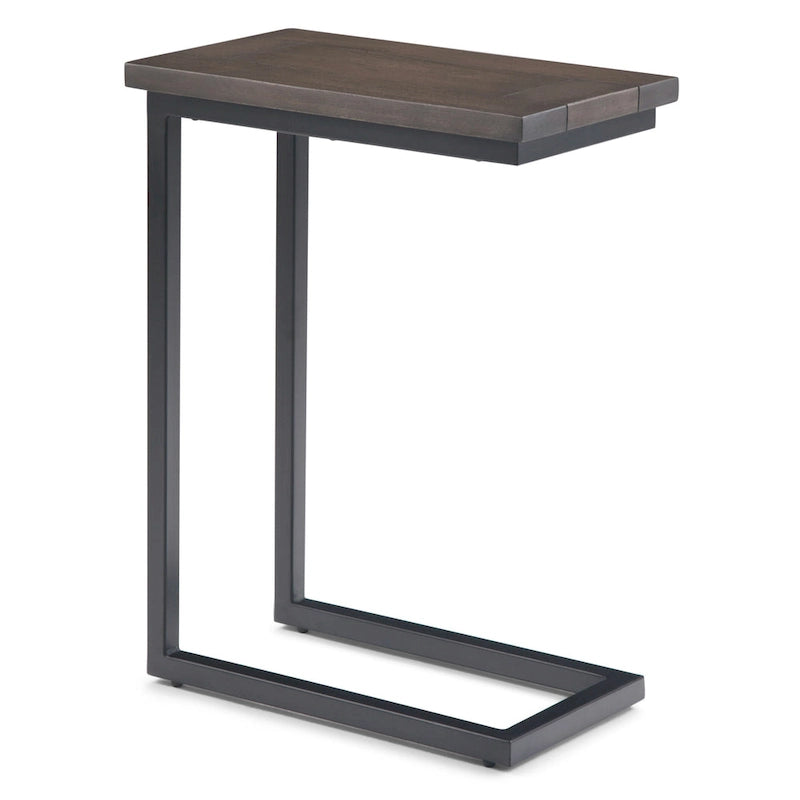 18-Inch Wide Solid Metal Industrial C Side Table - 18 W x 10 D x 24 H