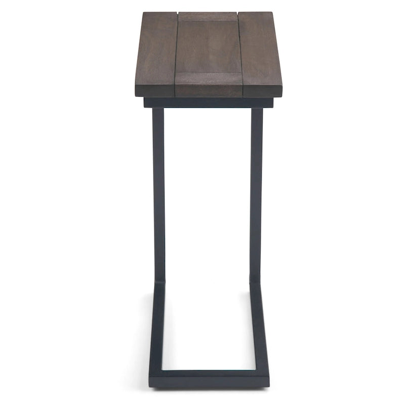 18-Inch Wide Solid Metal Industrial C Side Table - 18 W x 10 D x 24 H