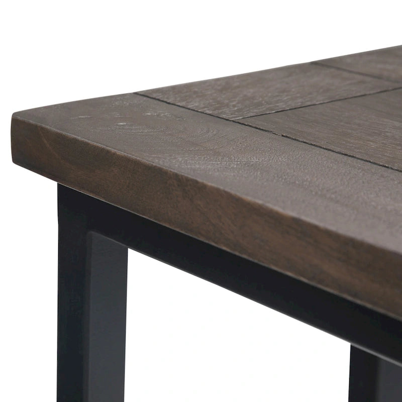 18-Inch Wide Solid Metal Industrial C Side Table - 18 W x 10 D x 24 H