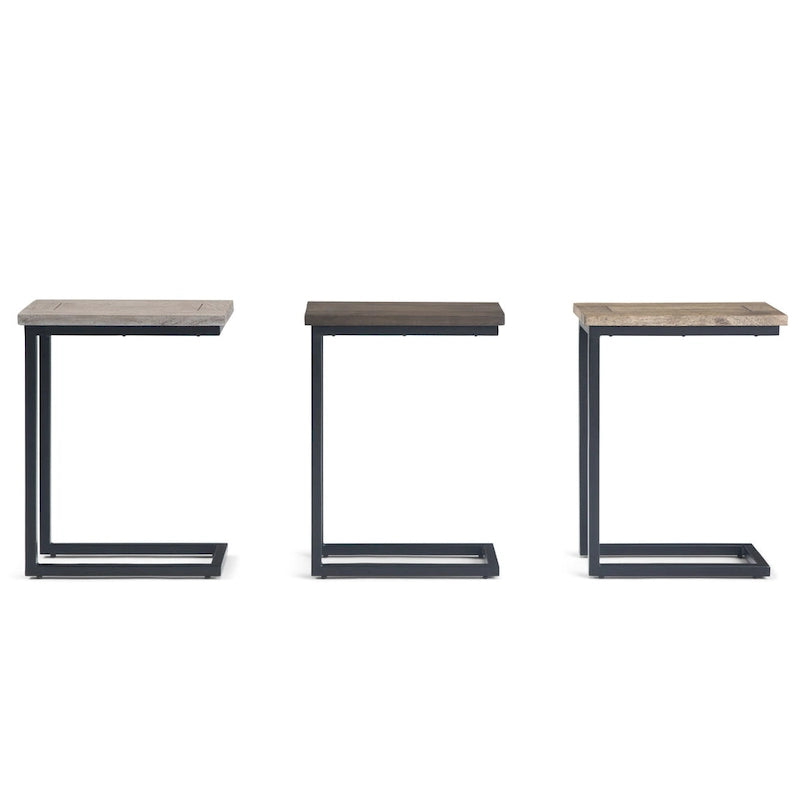 18-Inch Wide Solid Metal Industrial C Side Table - 18 W x 10 D x 24 H