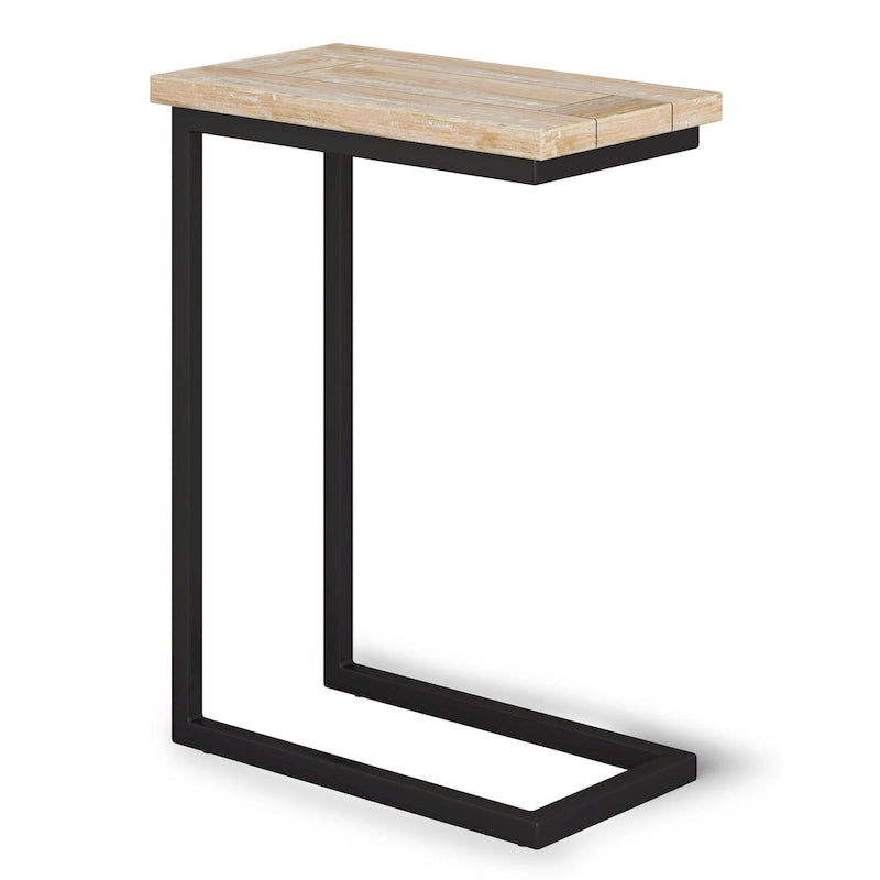 18-Inch Wide Solid Metal Industrial C Side Table - 18 W x 10 D x 24 H
