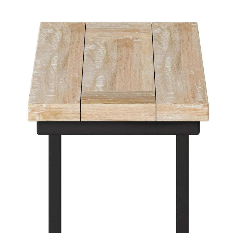 18-Inch Wide Solid Metal Industrial C Side Table - 18 W x 10 D x 24 H