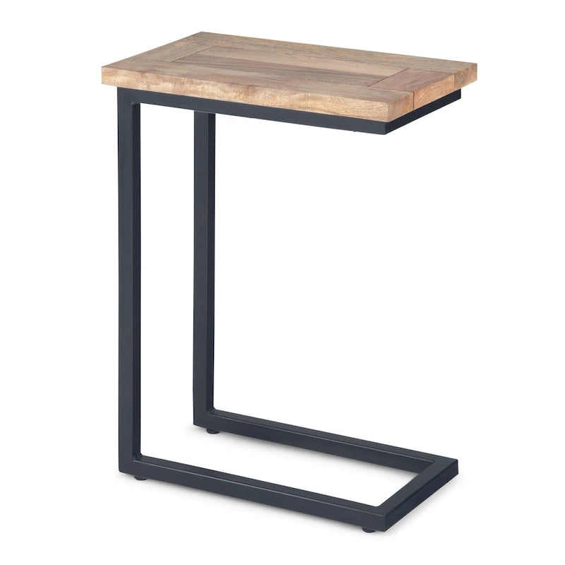 18-Inch Wide Solid Metal Industrial C Side Table - 18 W x 10 D x 24 H